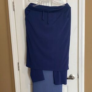 Navy Blue Women's Skirt Attached Leggings